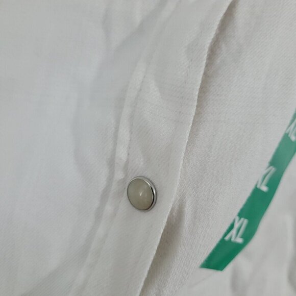 NEW Jachs Girlfriend Womens White Long Sleeve Button-Up Shirt Size XL H602 - Picture 8 of 10